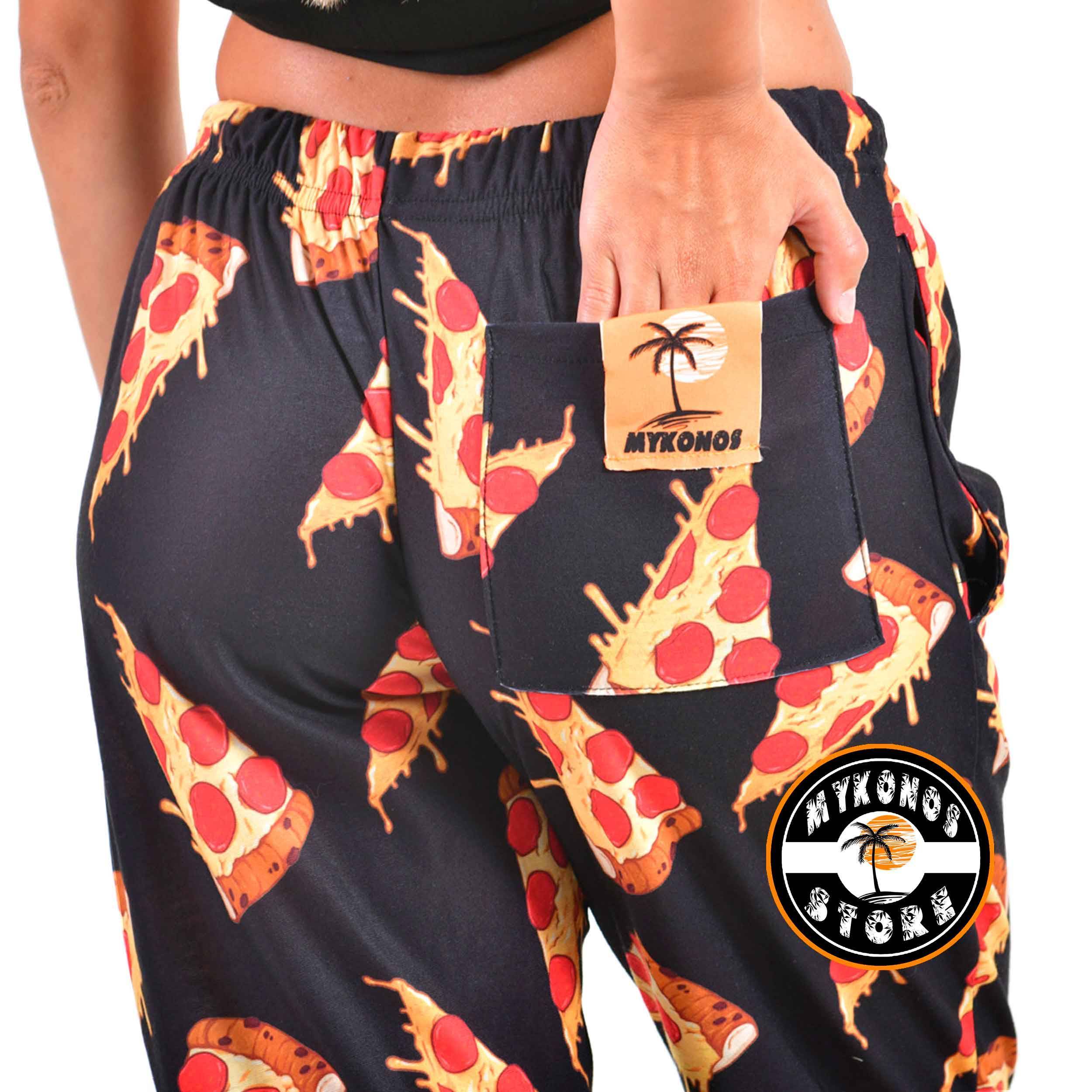 Conjunto Pantalon y Remera Negra Pizza Unisex - Mayorista Store Mykonos