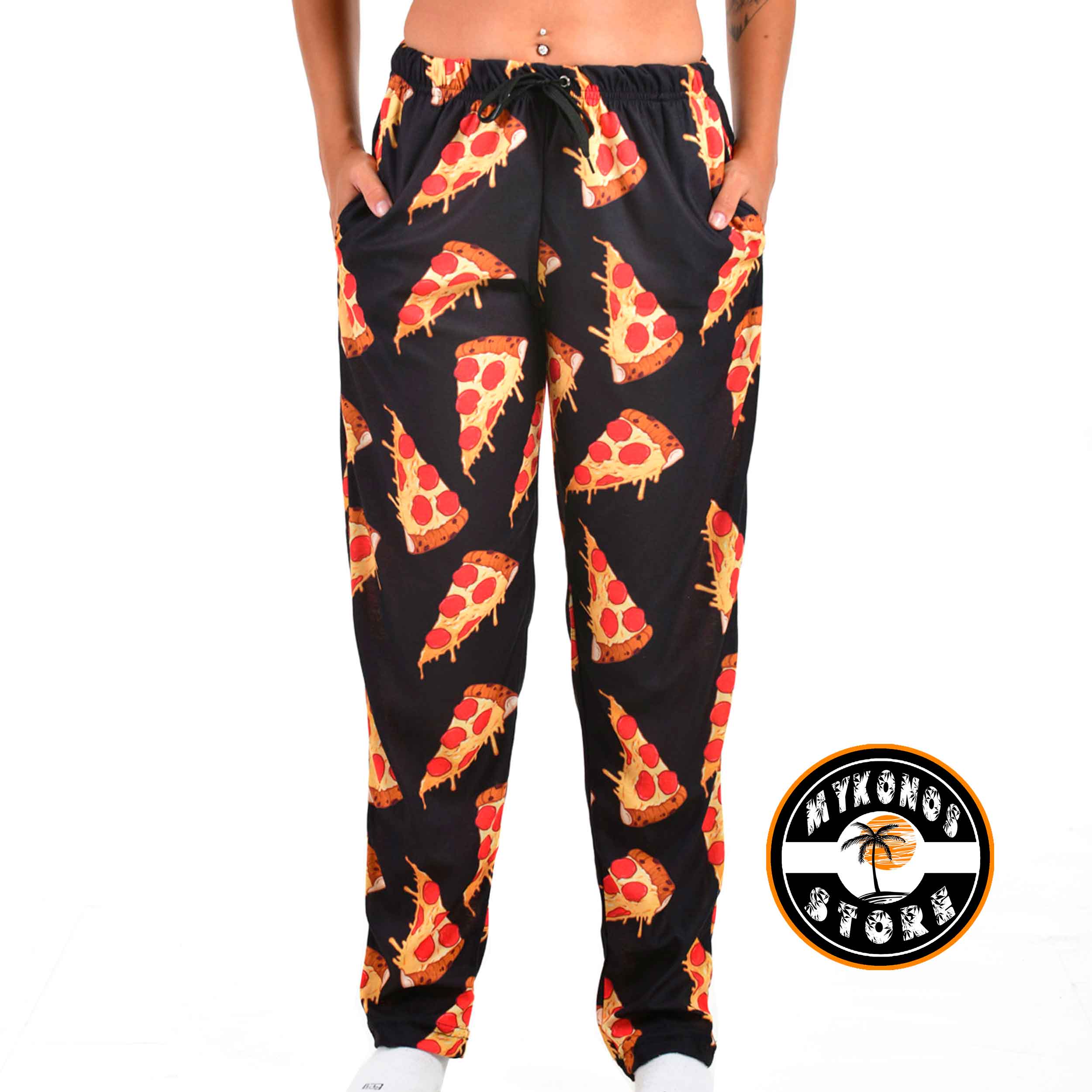 Conjunto Pantalon y Remera Negra Pizza Unisex - Mayorista Store Mykonos