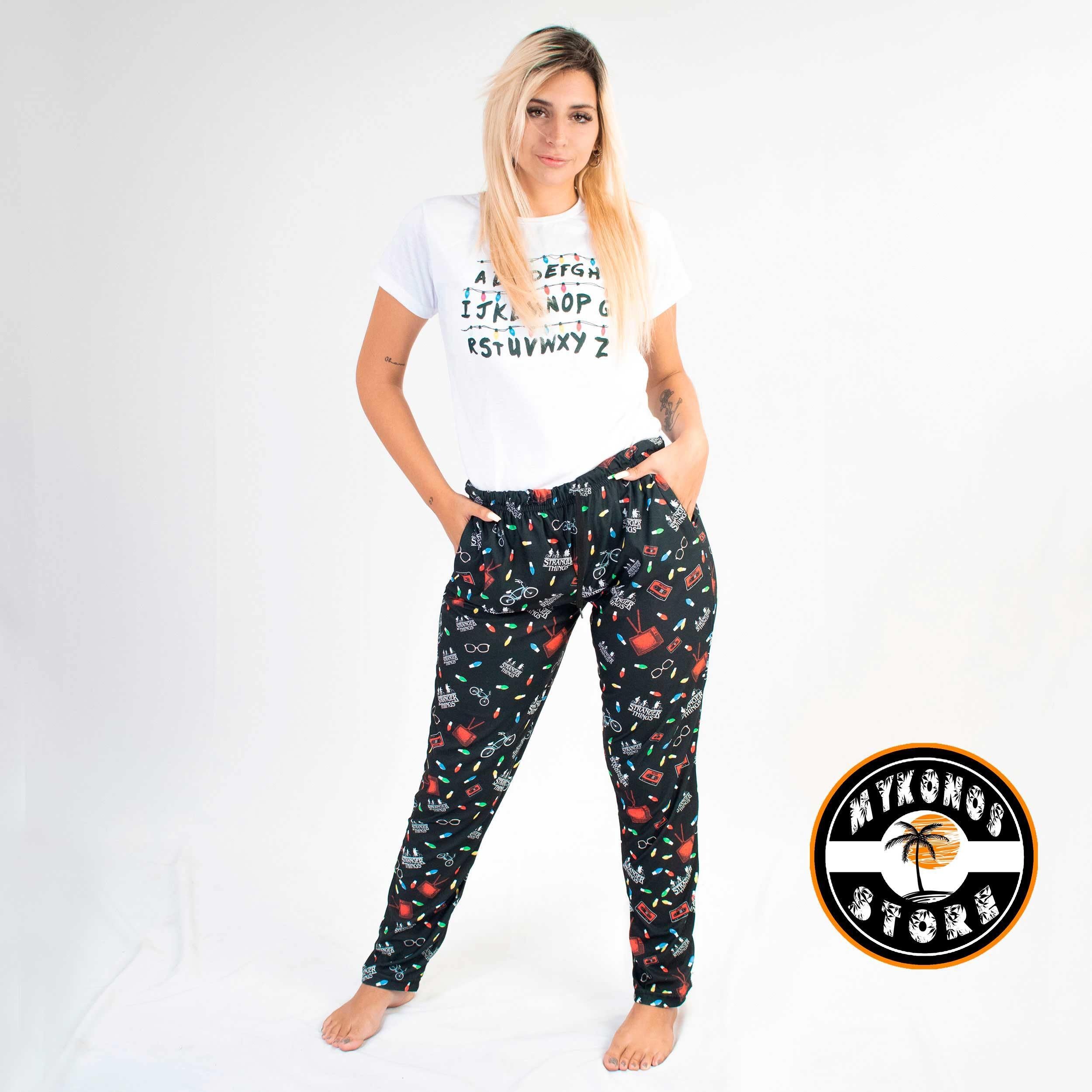 Conjunto Pantalon y Remera Manga Corta Stranger Negro Unisex - Mayorista Store Mykonos