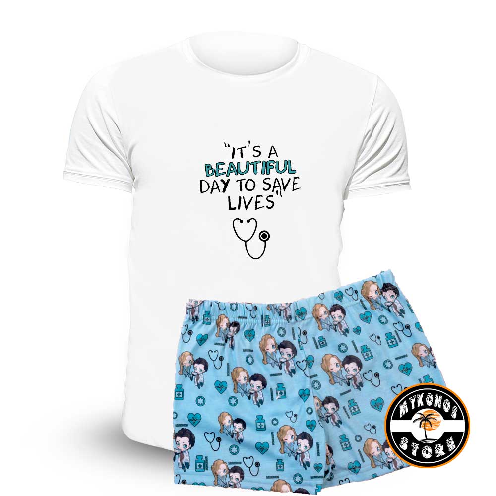 Pijama Corto Grey's Save Lives Unisex