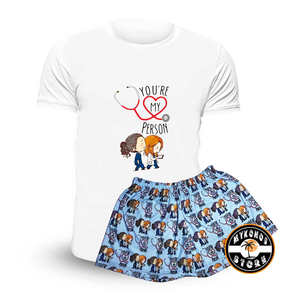 Pijama Corto Grey's Cristina y Meredith Unisex