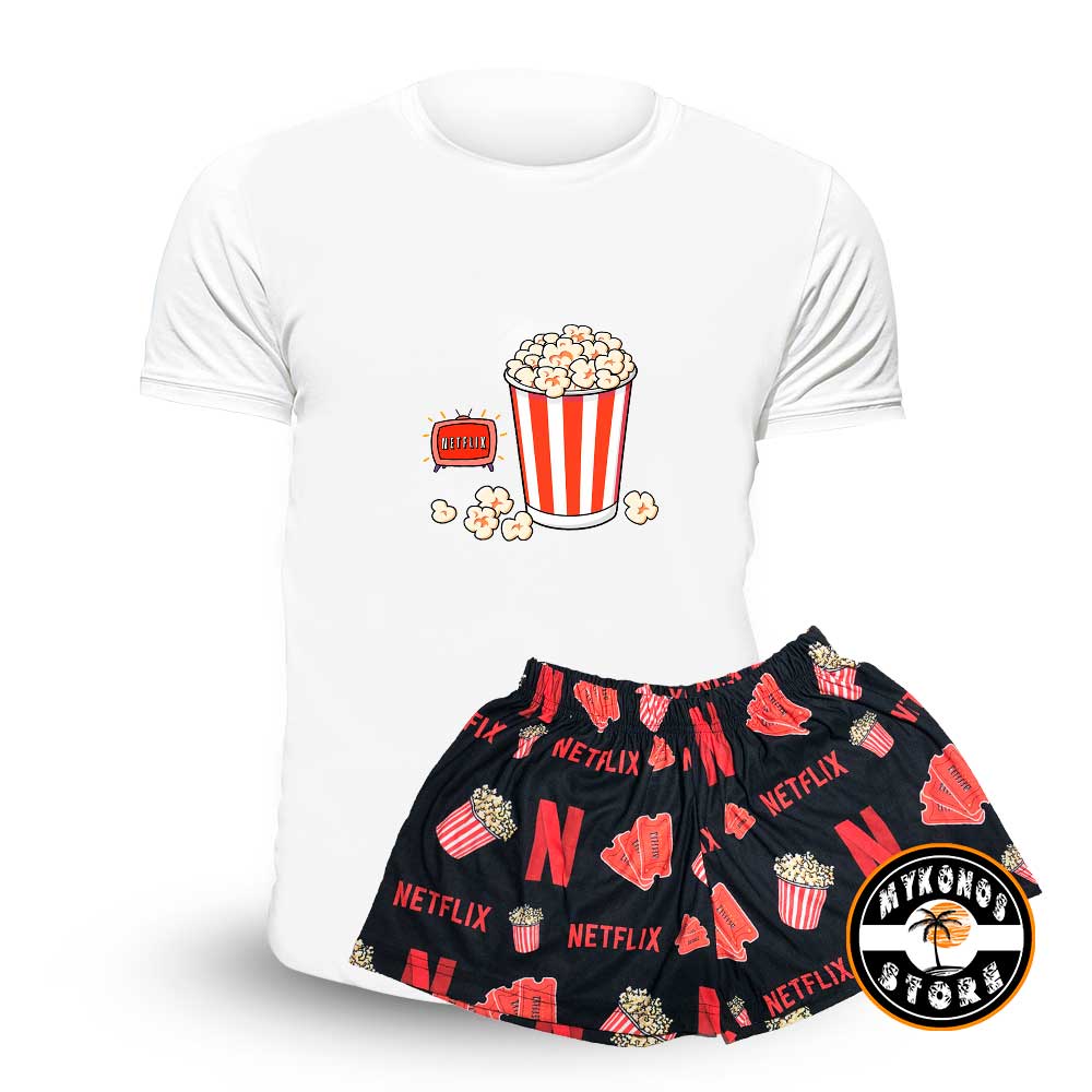 Pijama Corto Netflix Palomitas Unisex